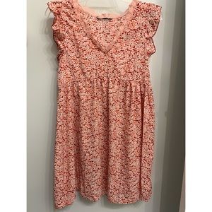 Shien Lace Trim Ditsy Floral Dress